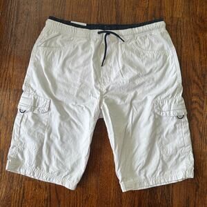 Univibe White Cargo Shorts Pockets Loose Fit Boys Size Large NWT